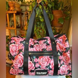 JUICY COUTURE BAG WEEKENDER‎ HAND BAG Pink with roses.
